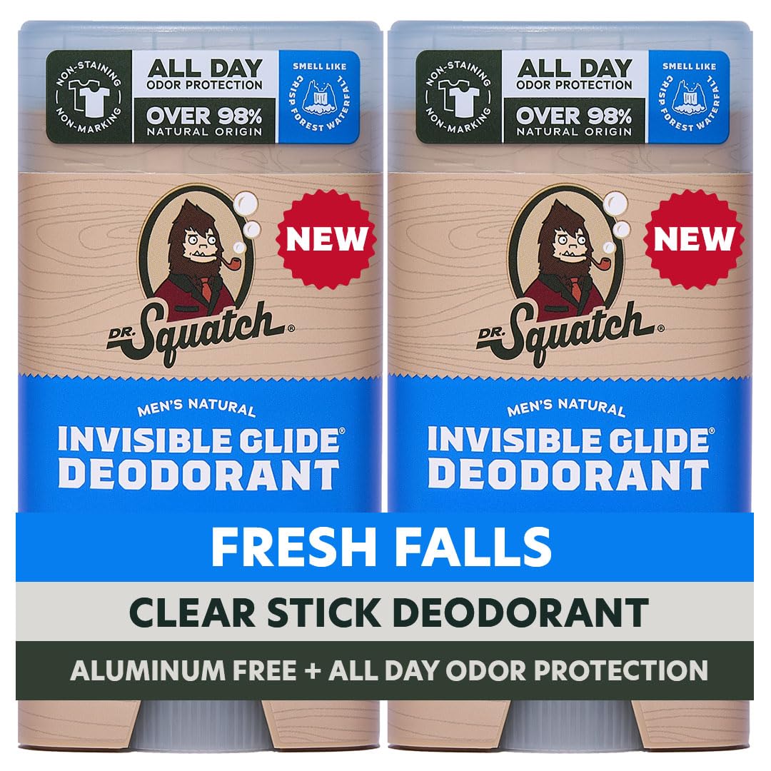 Dr. Squatch front view of stick showing clean label and benefit of no stains
