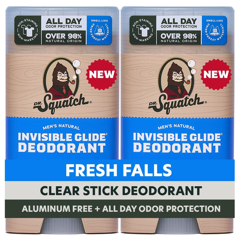 Dr. Squatch front view of stick showing clean label and benefit of no stains