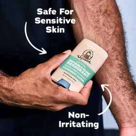 Dr. Squatch two-pack next to a ruler showing portable 2.65oz size for travel convenience