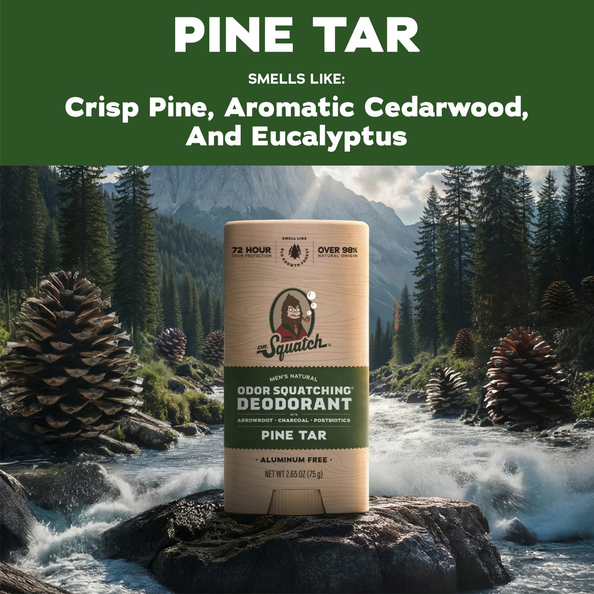 Dr. Squatch label close-up showing natural ingredient list