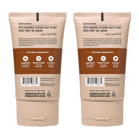 Close view of Dr. Squatch label ingredients list highlighting natural-ingredient benefit