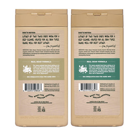 Dr. Squatch bottles in shower stall conveying durable daily-use convenience