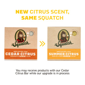 Dr. Squatch bar in shower setting suggesting invigorating daily routine
