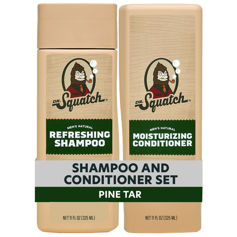 Dr. Squatch front packaging showing two bottles and benefit of natural cleansing