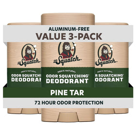 Dr. Squatch front packaging showing Pine Tar scent and benefits