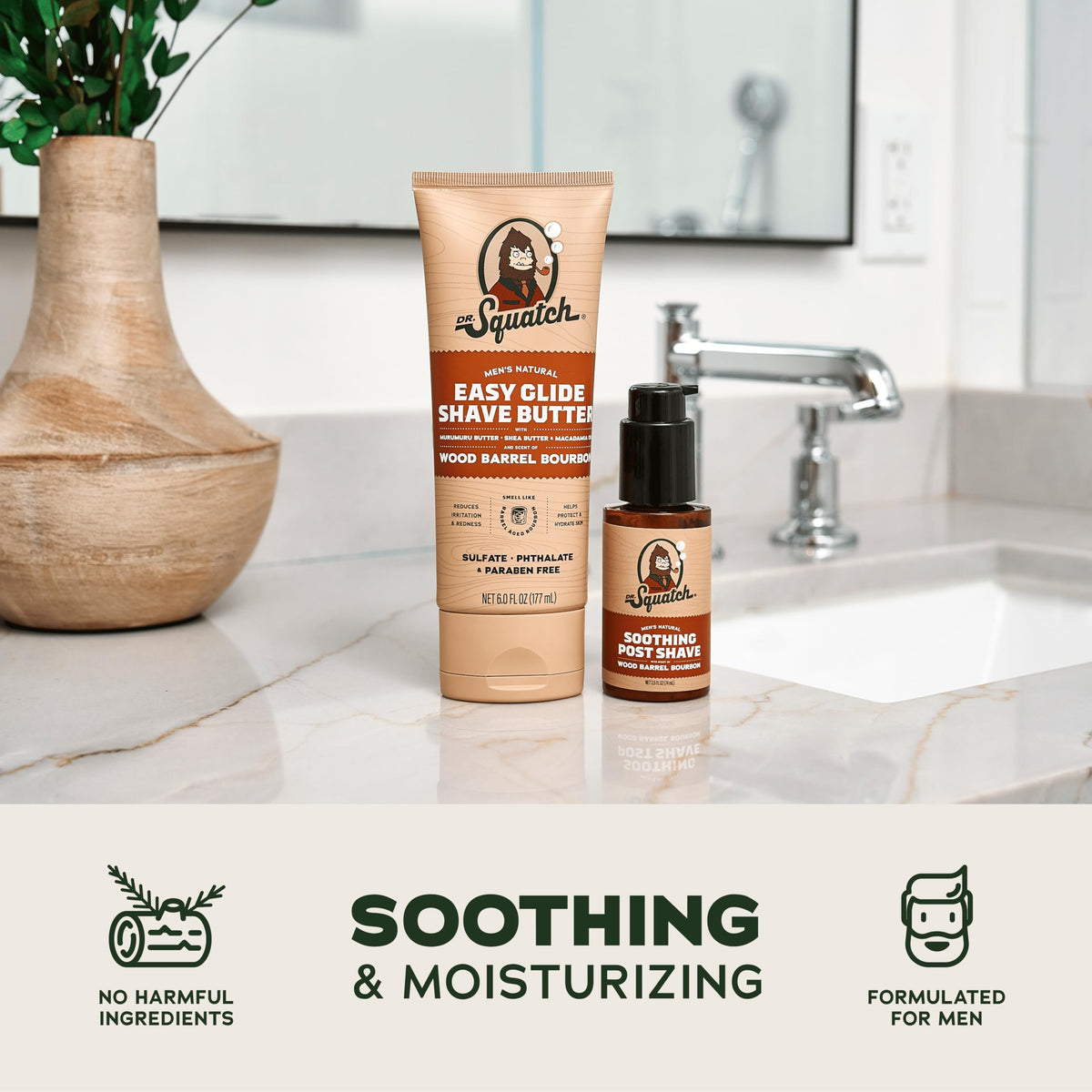 Dr. Squatch post-shave moisturizer open jar showing hydrating formula benefit