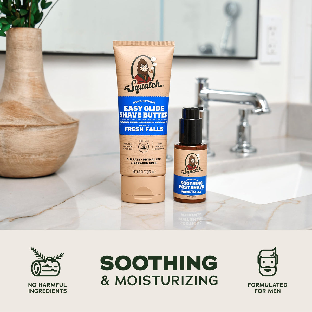 Dr. Squatch Soothing Post-Shave Moisturizer pump detail for easy application