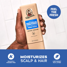 Dr. Squatch product in hand for scale, shows 11 fl oz practical size