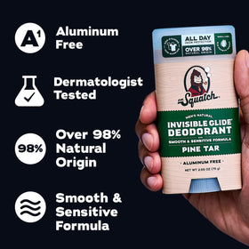 Dr. Squatch product label close-up showing natural ingredients list