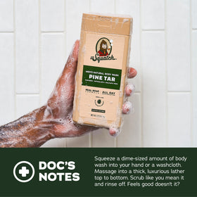 Dr. Squatch pump dispensing foamy lather that cleans and moisturizes