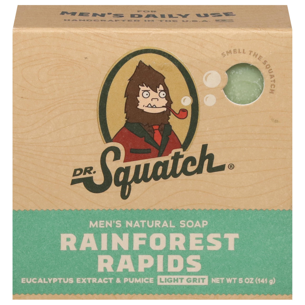 Dr. Squatch Rainforest Rapids bar front packaging showing natural scent and clean benefit