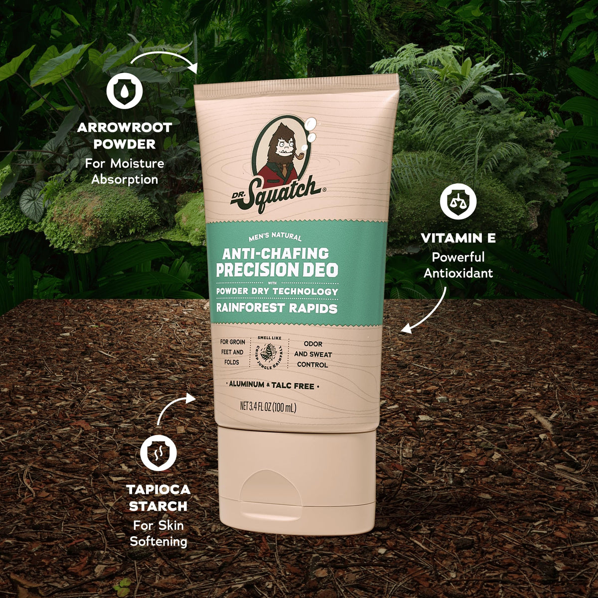 Dr. Squatch texture closeup showing lotion that dries to powder finish