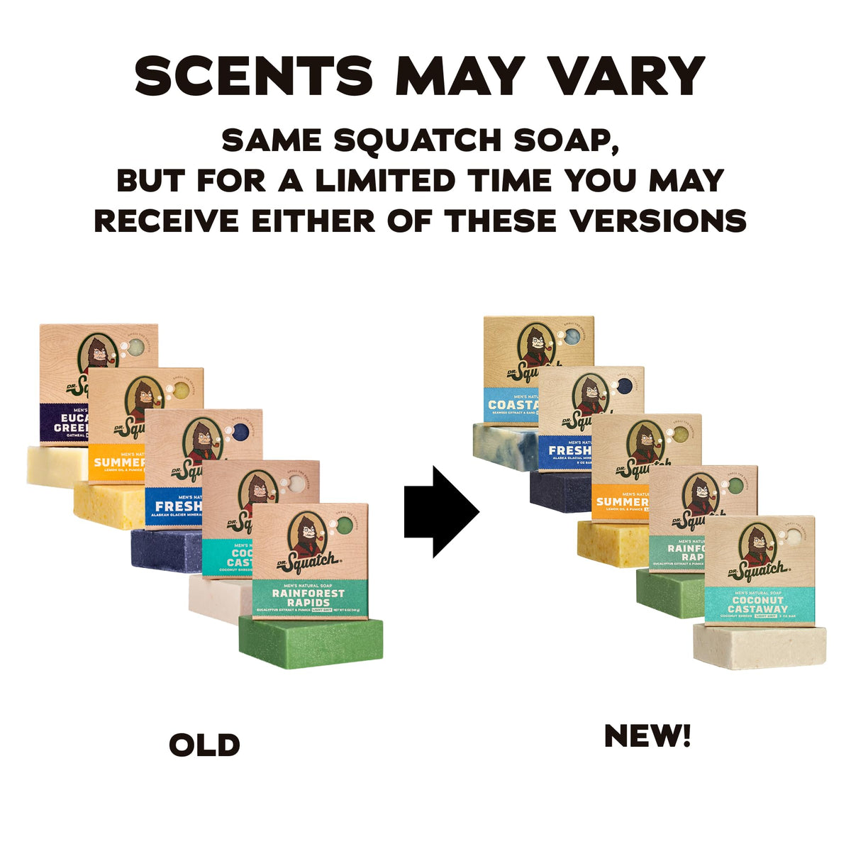 Dr. Squatch single bar closeup revealing natural texture and creamy lather potential
