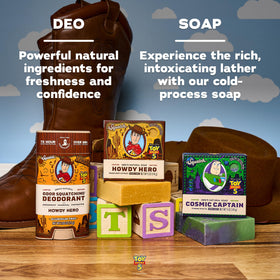 Dr. Squatch soaps producing rich lather in hand for effective cleansing