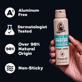 Dr. Squatch mist texture in air illustrating quick-dry performance