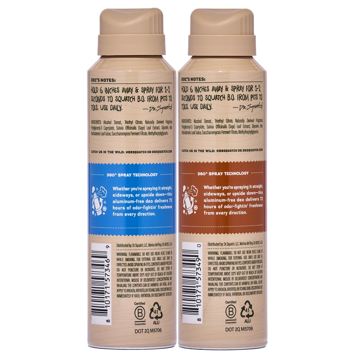 Dr. Squatch cans in a travel bag staging convenience and on-the-go freshness