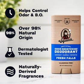 Dr. Squatch stick open cap showing product top for easy use benefit