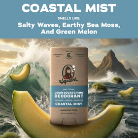 Dr. Squatch label close-up showing natural ingredients and clarity