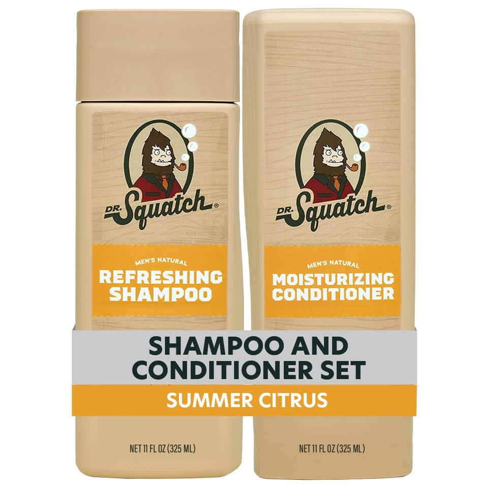 Dr. Squatch front packaging showing citrus bottles and natural appeal