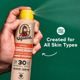 Dr. Squatch being sprayed on an arm showing even application benefit