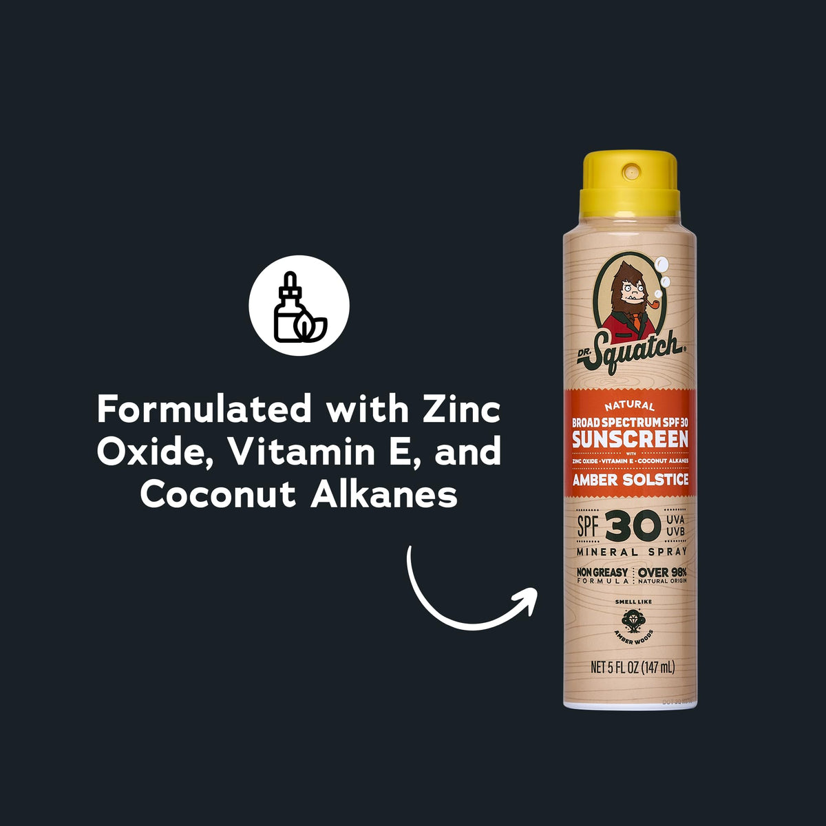 Dr. Squatch bottle held next to a hand to show 5 fl oz size benefit portability