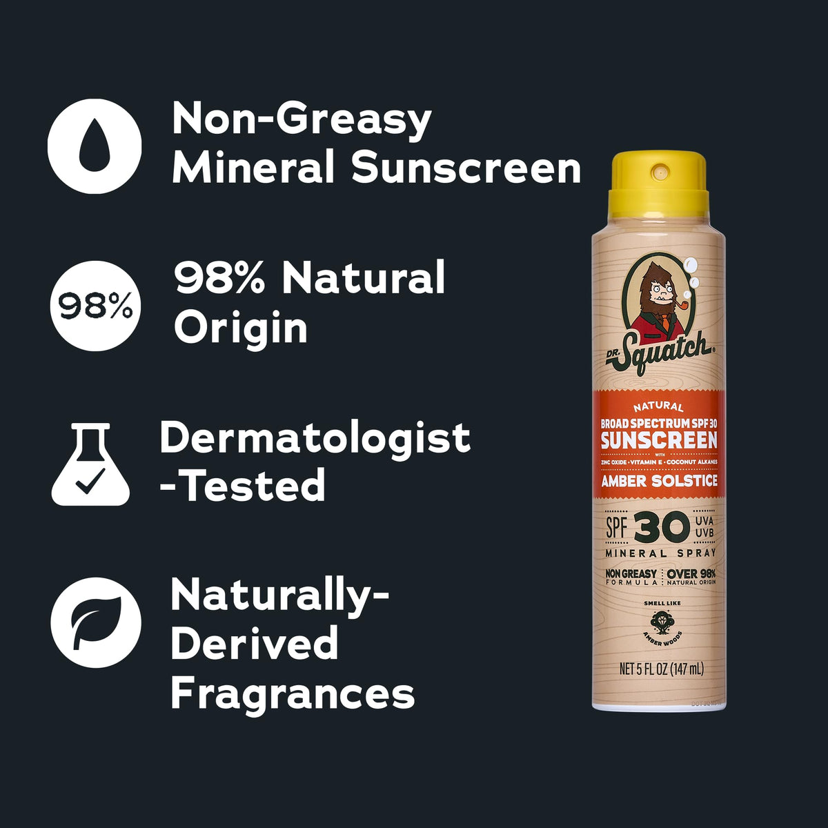 Dr. Squatch sunscreen texture on hand illustrating non-greasy absorption benefit