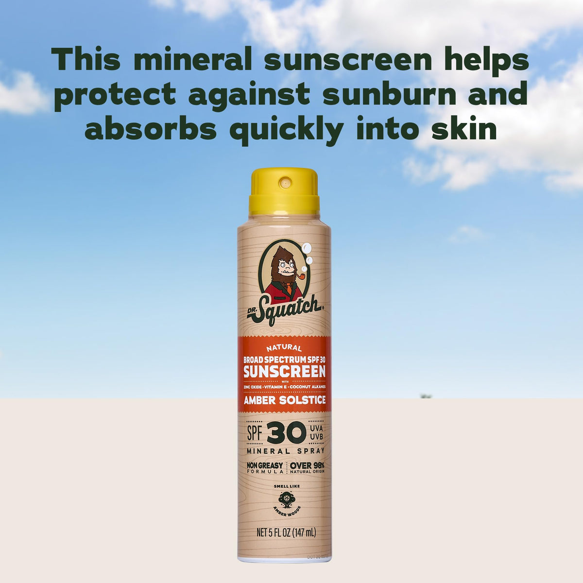 Dr. Squatch sunscreen in a travel kit flatlay showing convenience for trips