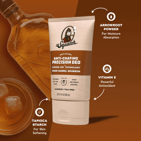 Close-up of Dr. Squatch lotion texture drying to powder for quick-dry benefit