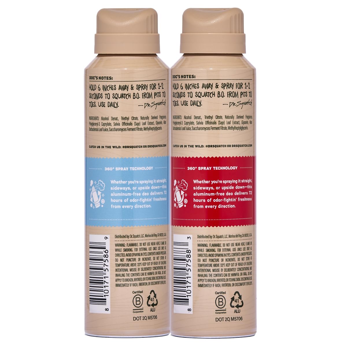 Dr. Squatch cans on bathroom counter showing travel-ready convenience and gifting