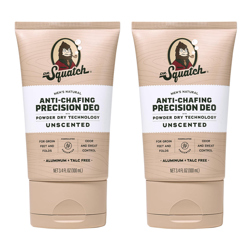 Dr. Squatch unscented packaging showing two sticks and clear labeling for convenience
