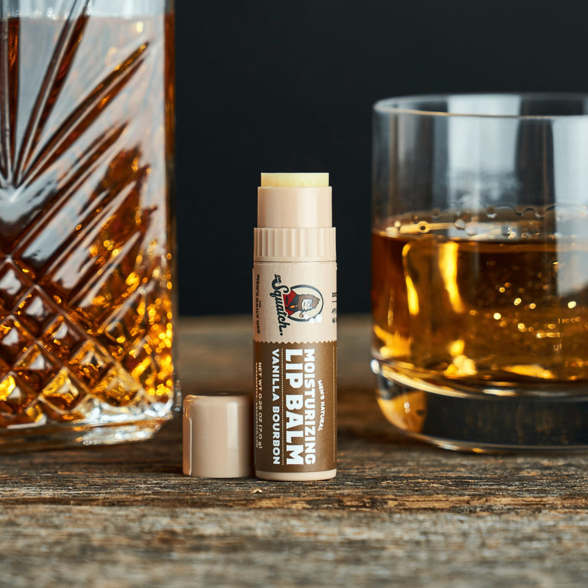 Dr. Squatch Wood Barrel Bourbon deodorant stick delivering odor control
