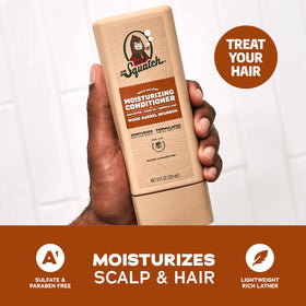 Dr. Squatch shampoo foam on hand showing gentle lather and effective cleansing without sulfates