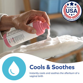 Dr. Talbot's Mom foam being dispensed showing lightweight texture benefit