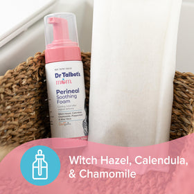 Dr. Talbot's Mom bottle in hand showing 5 fl oz scale for travel convenience