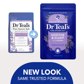 Dr Teal's pouring salt into bathtub for relaxing magnesium soak