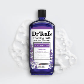 Dr Teal's bathroom lifestyle scene promoting a soothing bedtime ritual