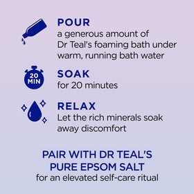 Close-up of Dr Teal's label highlighting melatonin and essential oils