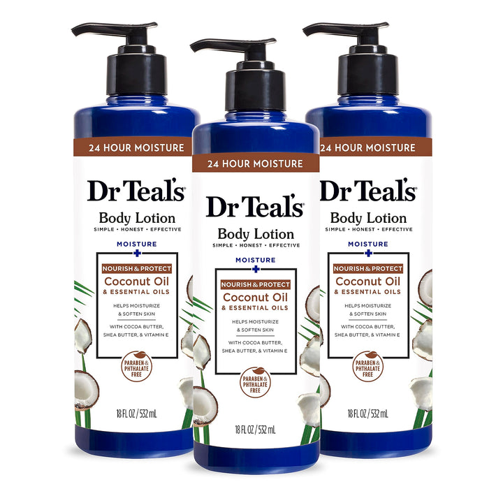 Dr Teal's front bottle view showing label and benefits