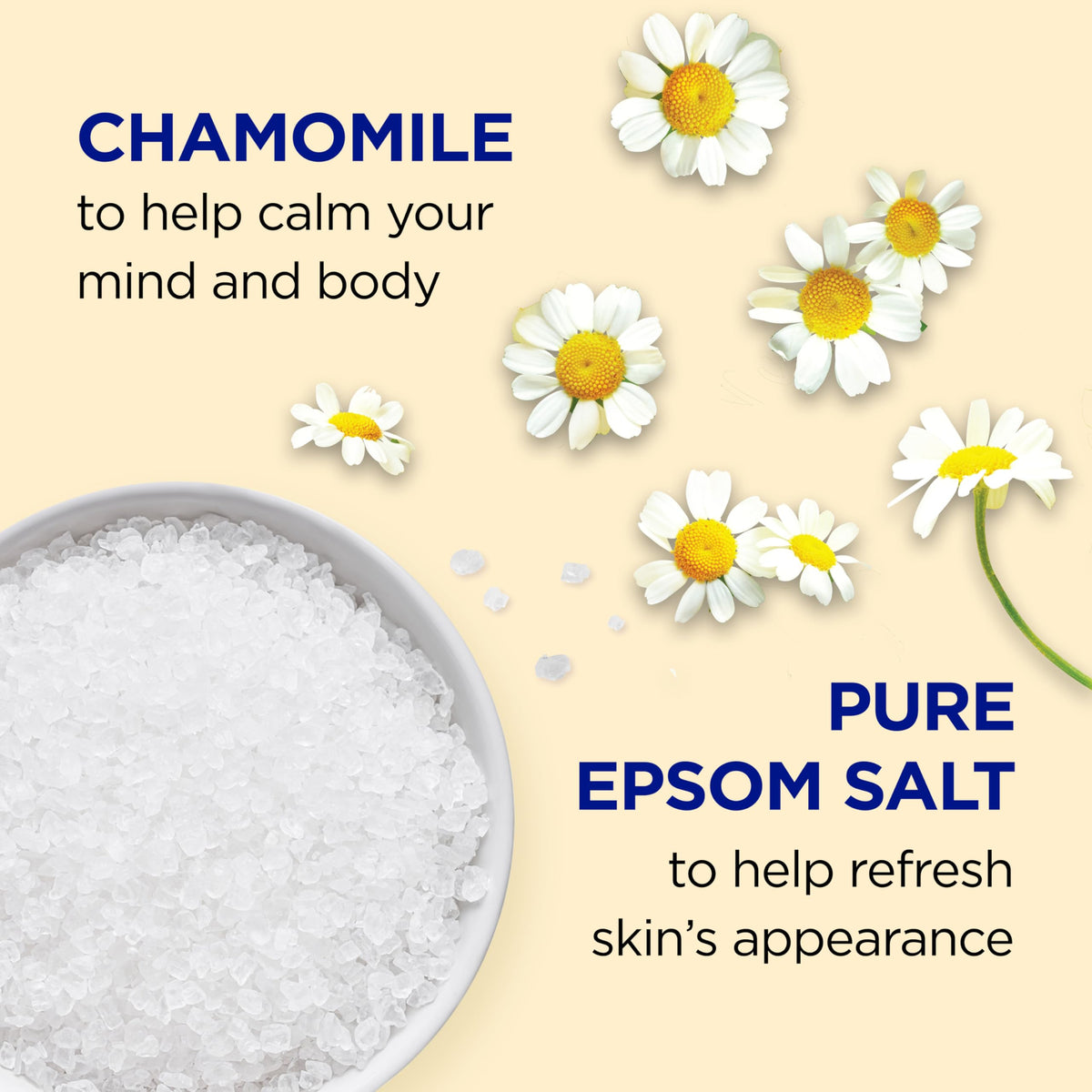 Dr Teal's close-up of salt crystals highlighting purity and feel