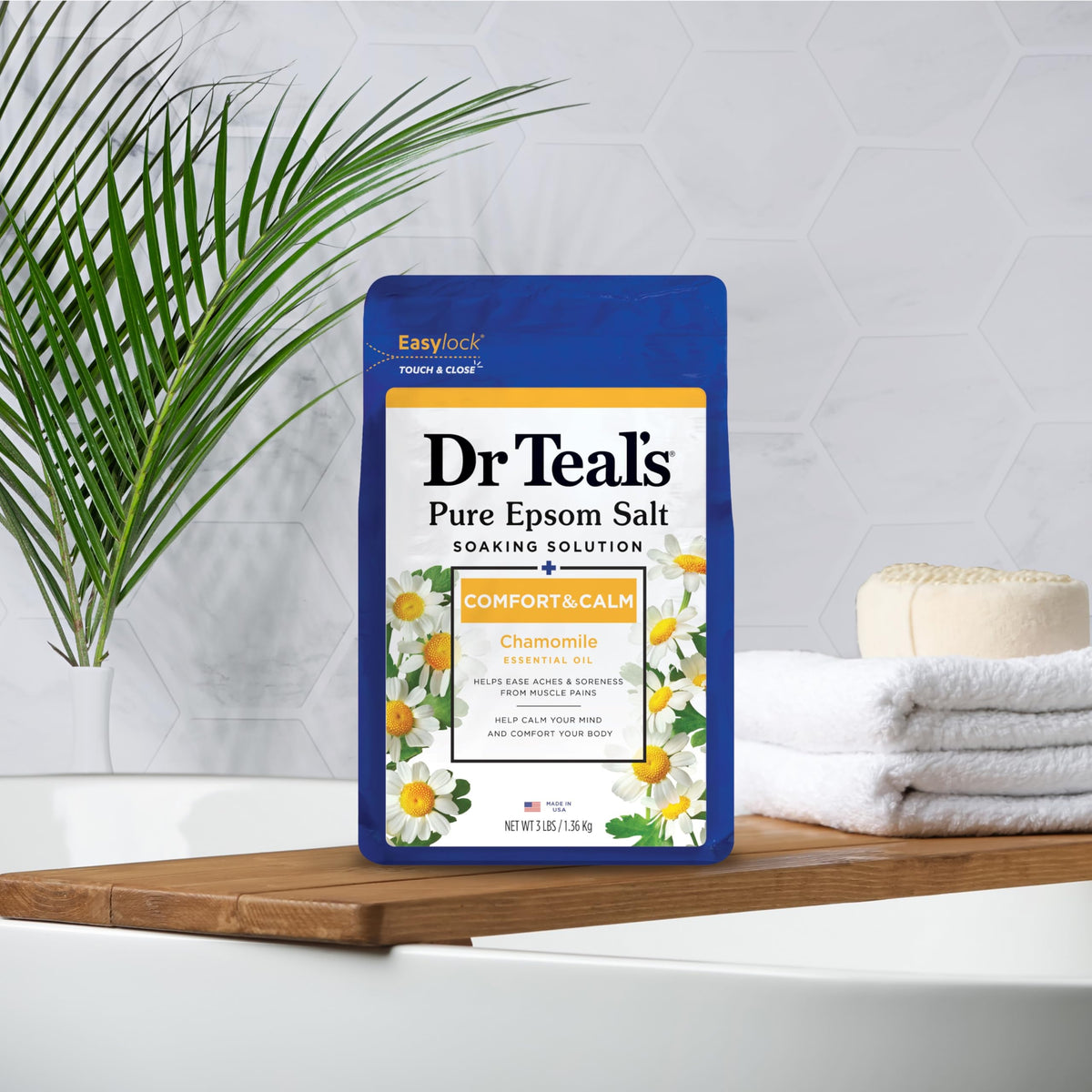 Dr Teal's product label and ingredient list for consumer clarity