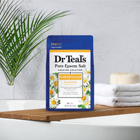 Dr Teal's product label and ingredient list for consumer clarity