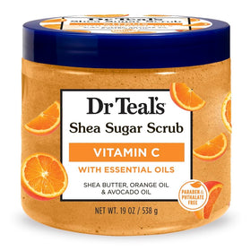 Dr Teal's jar front view showing label and citrus design, highlighting energizing scent