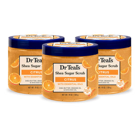 Dr Teal's front packaging showing jar and citrus scent benefits