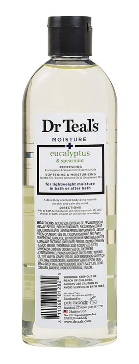 Dr Teal's coconut oil bottle detail showing texture and soothing hydration benefit