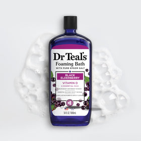 Dr Teal's product in bathroom scene showing relaxing bathing atmosphere