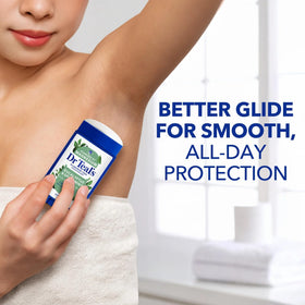 Dr Teal's eucalyptus deodorant on bathroom shelf suggesting everyday routine