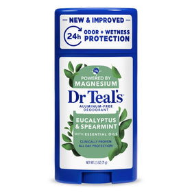 Dr Teal's open deodorant stick close-up showing smooth application surface