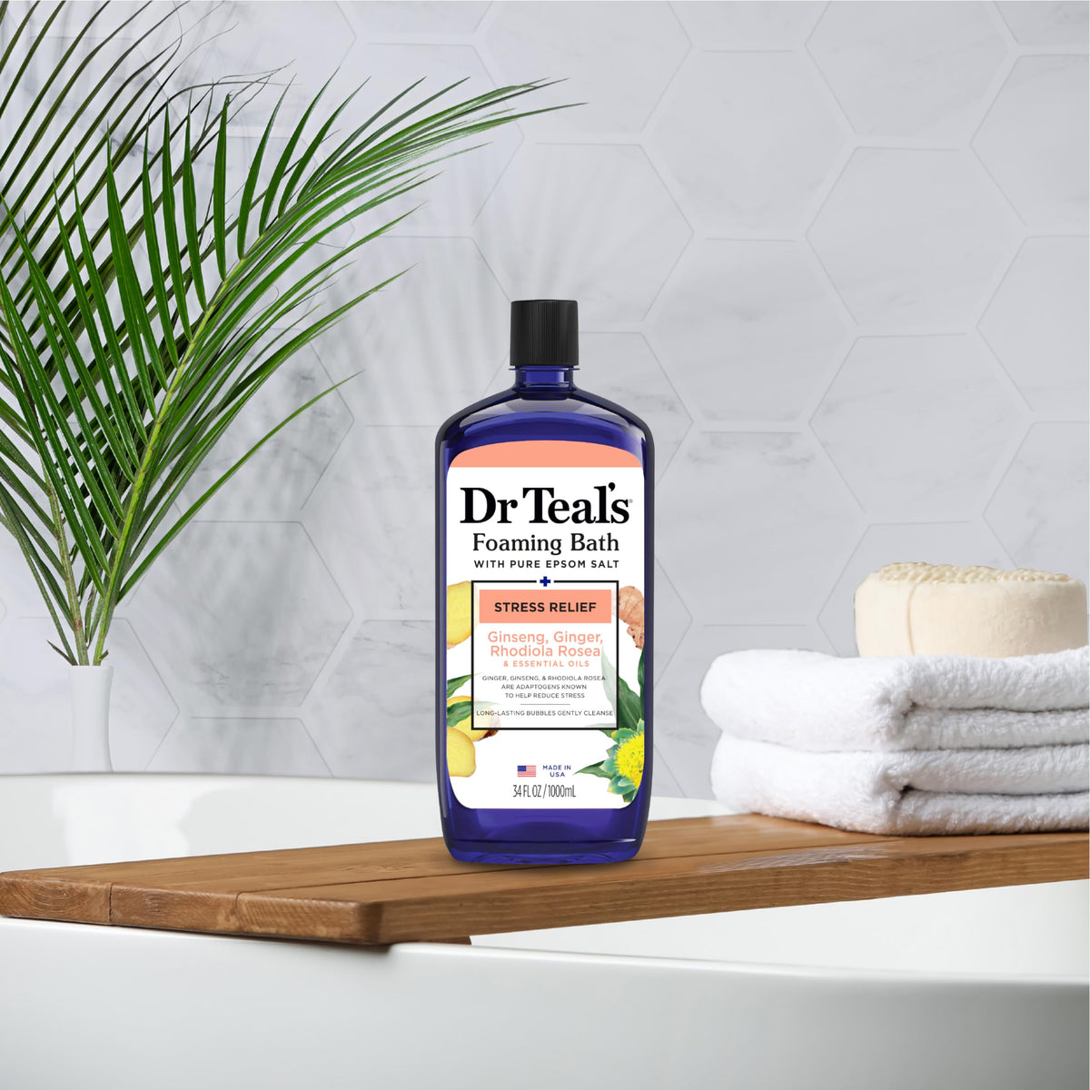 Dr Teal's foaming bath mixed into exfoliant paste showing gentle skin renewal