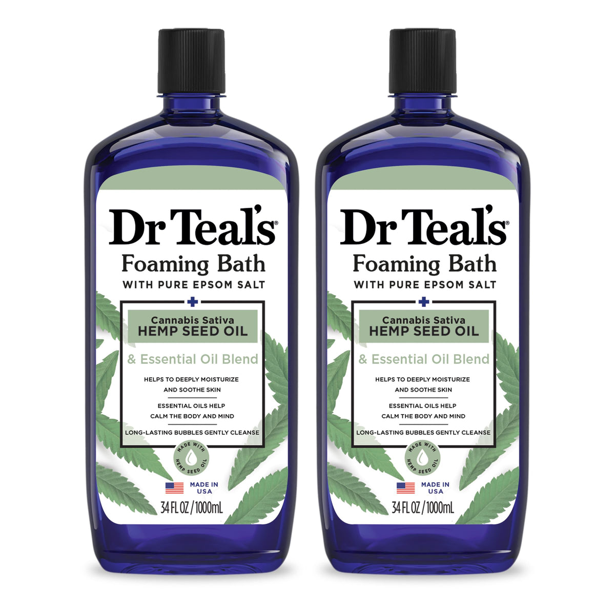 Dr Teal's front packaging showing calming design and product name, promotes relaxation