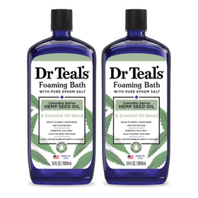 Dr Teal's front packaging showing calming design and product name, promotes relaxation